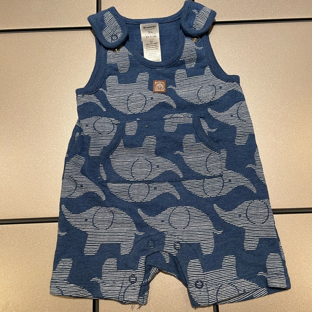 Baby Printed Overalls - Size 3M